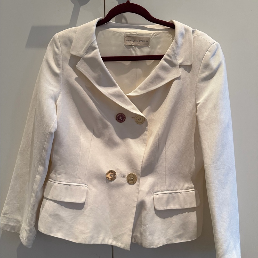 Elegant White Women's Blazer
